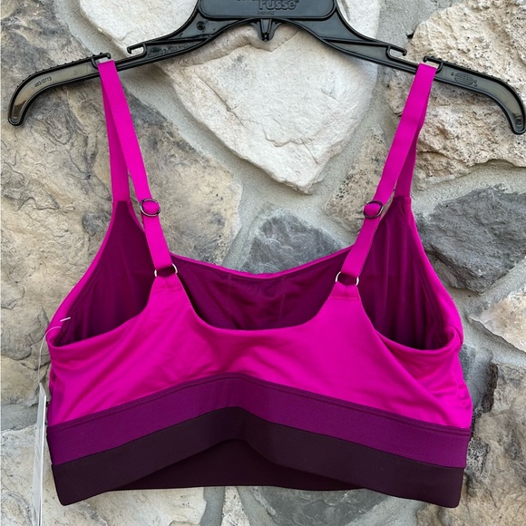 Athleta Coastline Bikini Top Sz D-DD Pink Purple Support Adjustable Padded Beach - Picture 2 of 4
